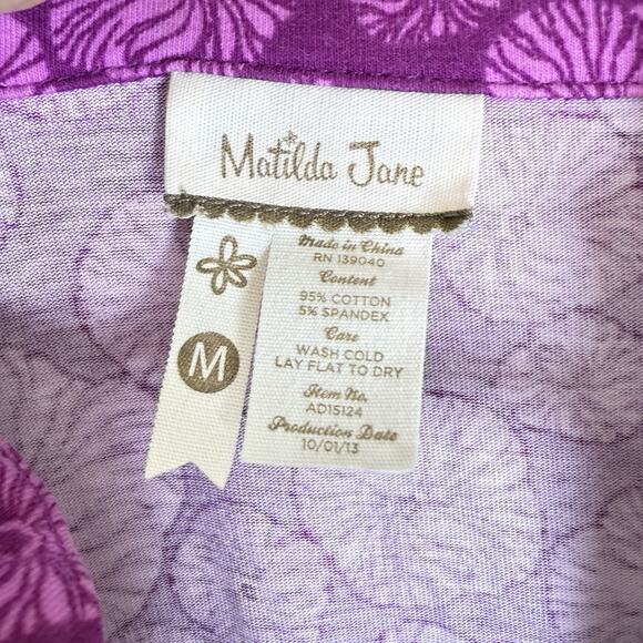 Matilda Jane Ruffle Dress Size M Purple Wonderful Parade Magnolia Dress - Picture 4 of 6
